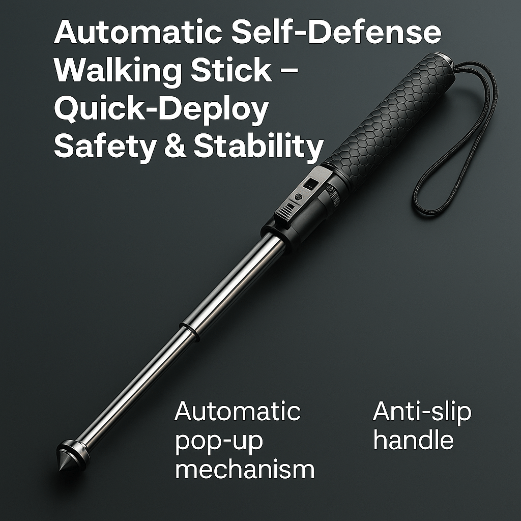 Sentinel Trek Self Defense Walking Stick with Automatic Deploy and Stability