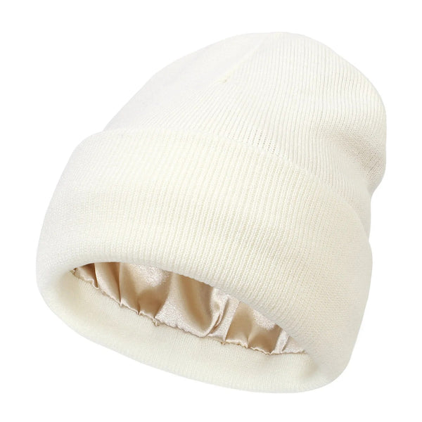 Astra Silk Winter Hat - Wool Blend and Anti-Frizz Hair Protection