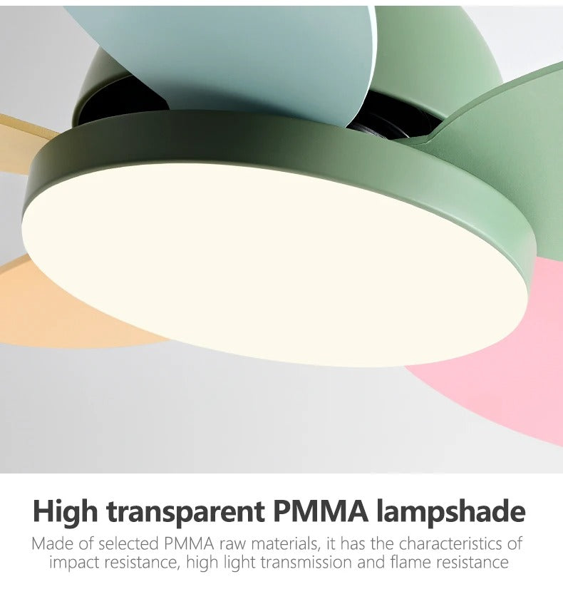 Ventoinha de Teto Multicolor PrismaLeaf com Luz LED de 60W