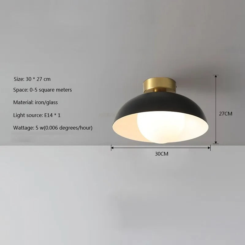 NordicLume Ceiling Light Wood and Iron Minimalist Fixture