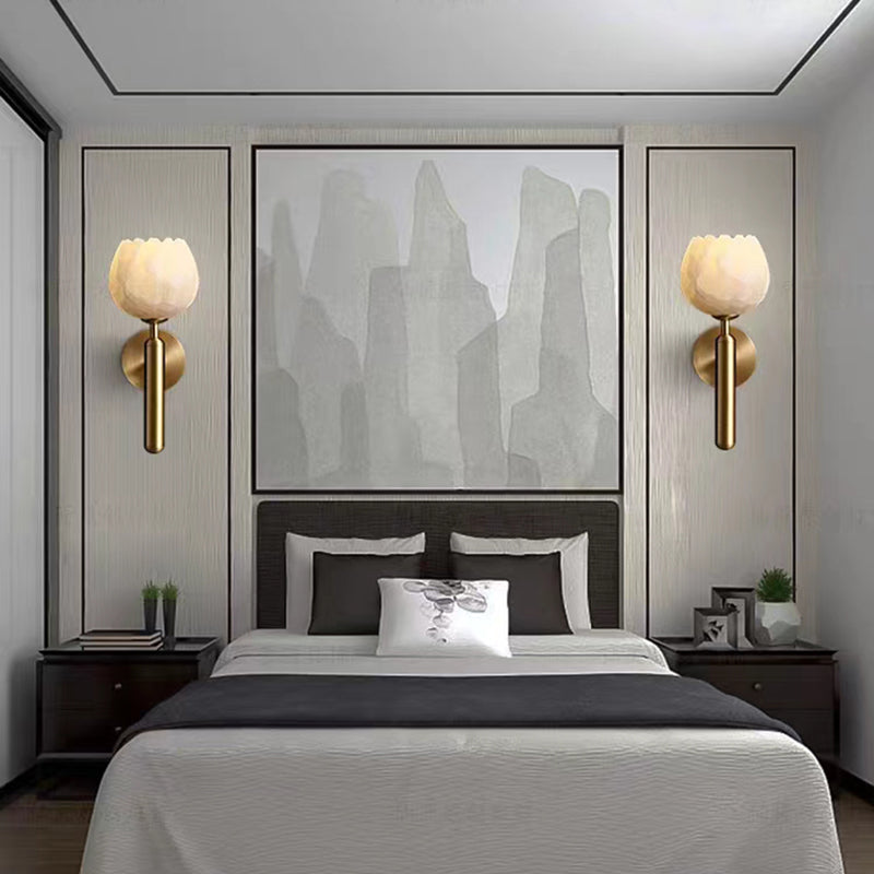 Aurelia Marble Rose Wall Light With Elegant Rose Shade