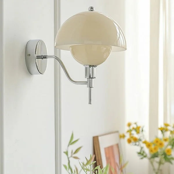 Aurelia Cream Mushroom Hallway Wall Light With Warm Glow