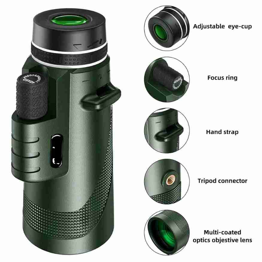 TrailPeak 600x Ultra Zoom Monocular With HD Lens For Hiking