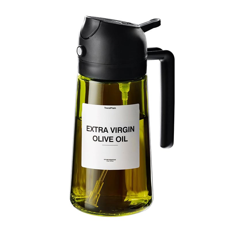 2-in-1 lasinen öljysumutin ja annostelija keittiökäyttöön