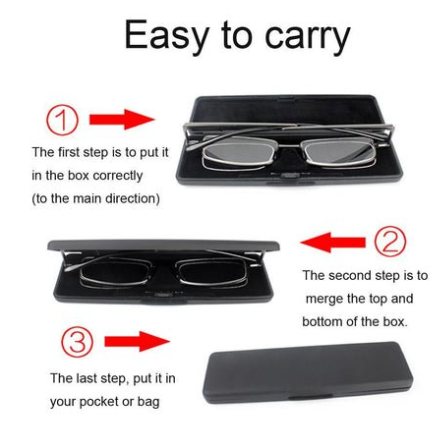 Kompakte foldbare læsebriller til mænd og kvinder til daglig brug