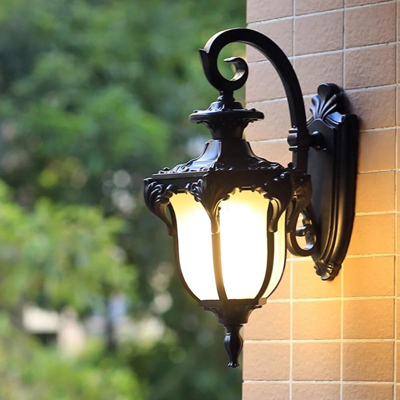 Victorian Outdoor Wall Light With Cast Iron Lantern Design