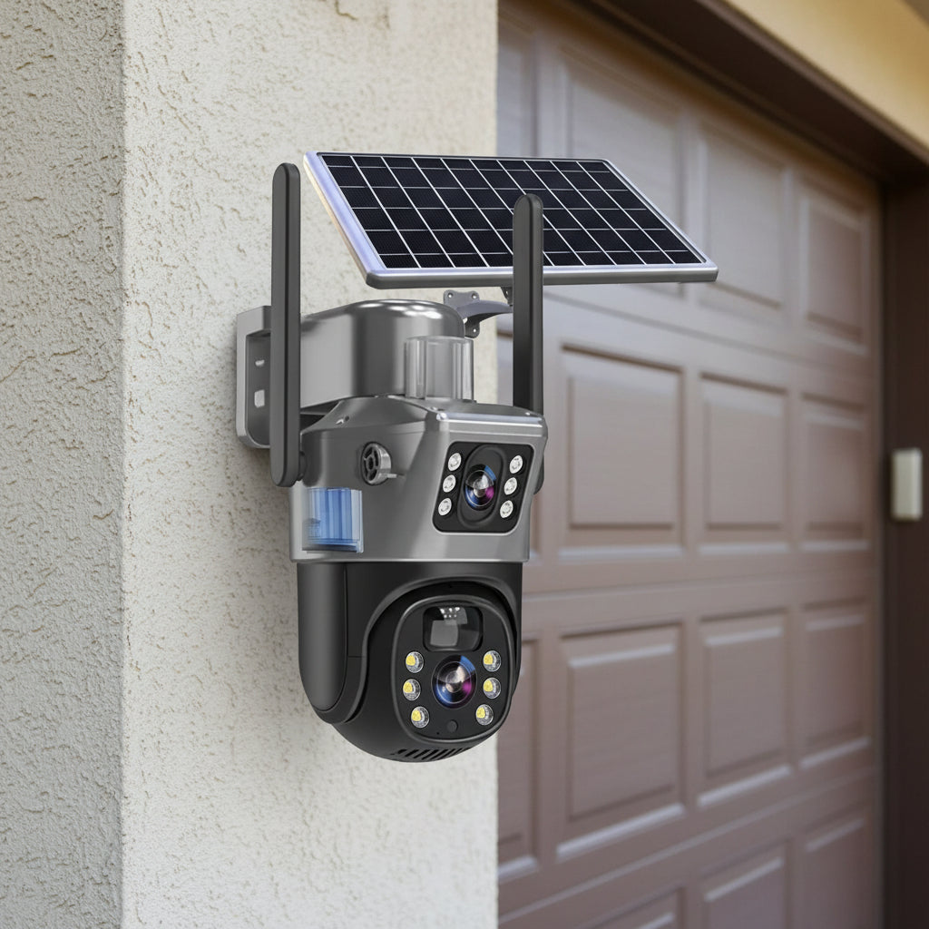 ApexGuard 4K Kabellose Außen-Sicherheitskamera mit Solarpanel und 10-fachem Zoom