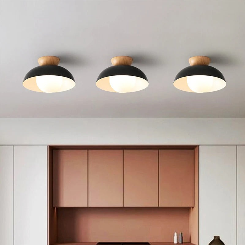 NordicLume Ceiling Light Wood and Iron Minimalist Fixture