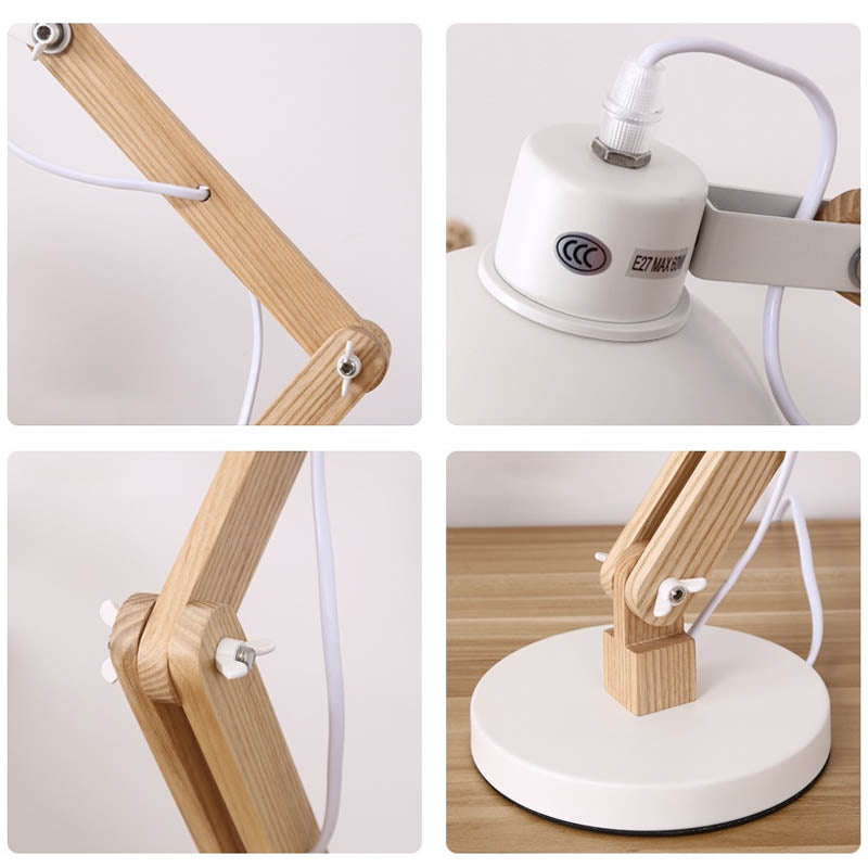 Lumora Arc Table Lamp With Metal And Solid Ashwood Base