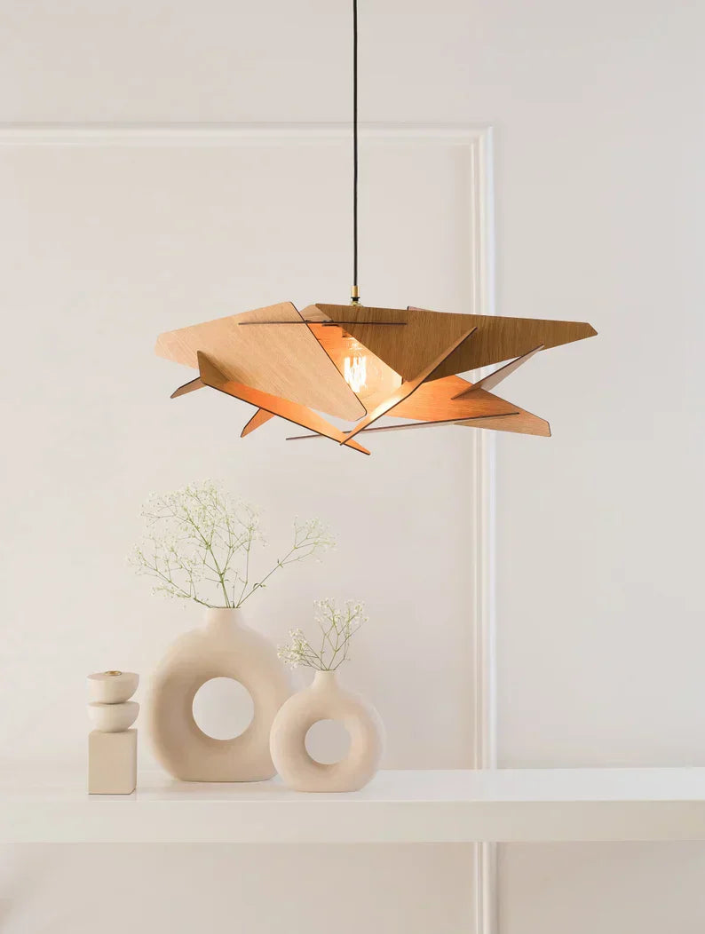 LyraWood Contemporary Pendant Light Handmade in Greece