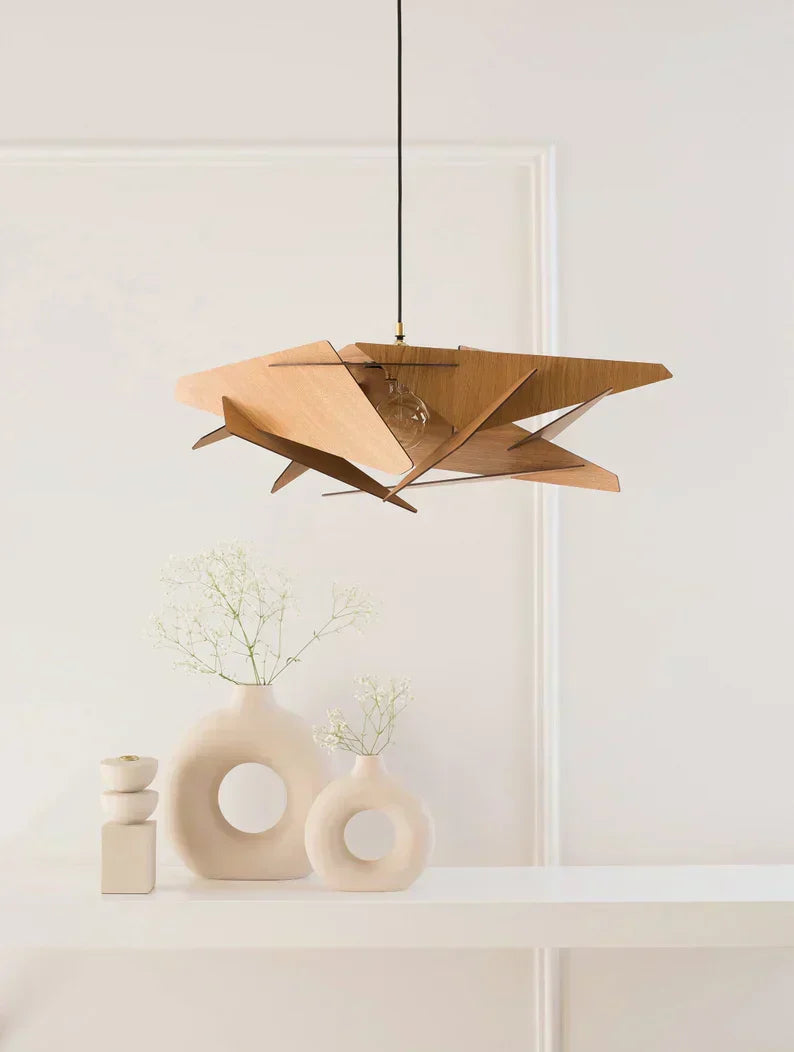 LyraWood Contemporary Pendant Light Handmade in Greece