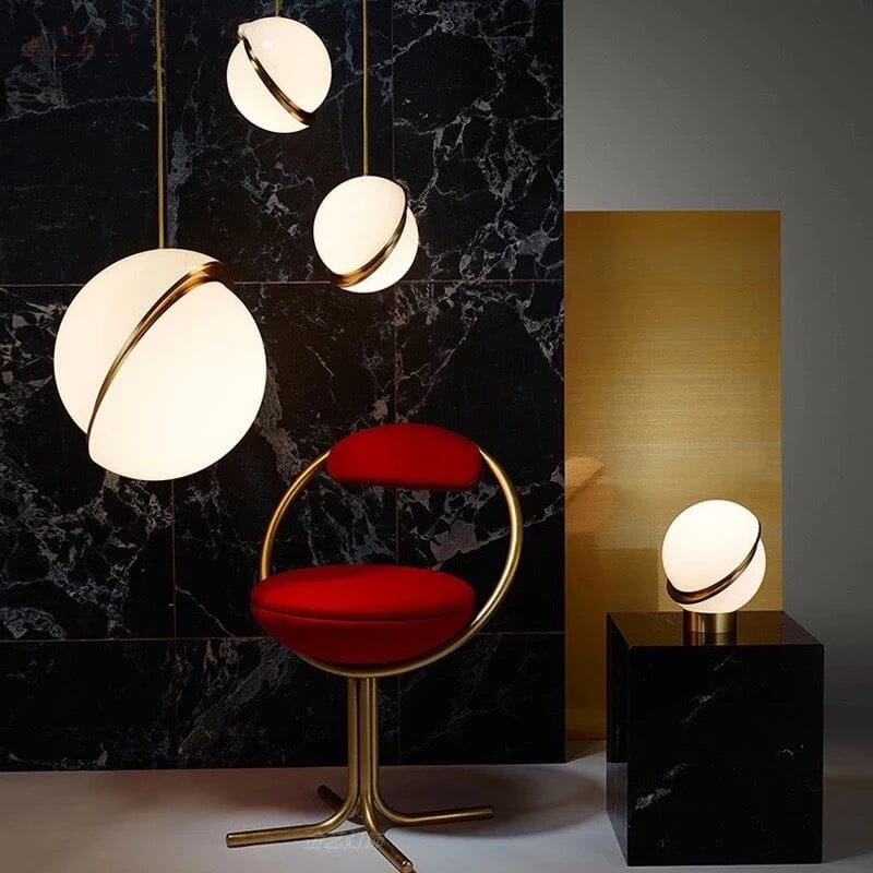 Luminária de Teto Moderno em Ferro com Pendente Planeta Celestial