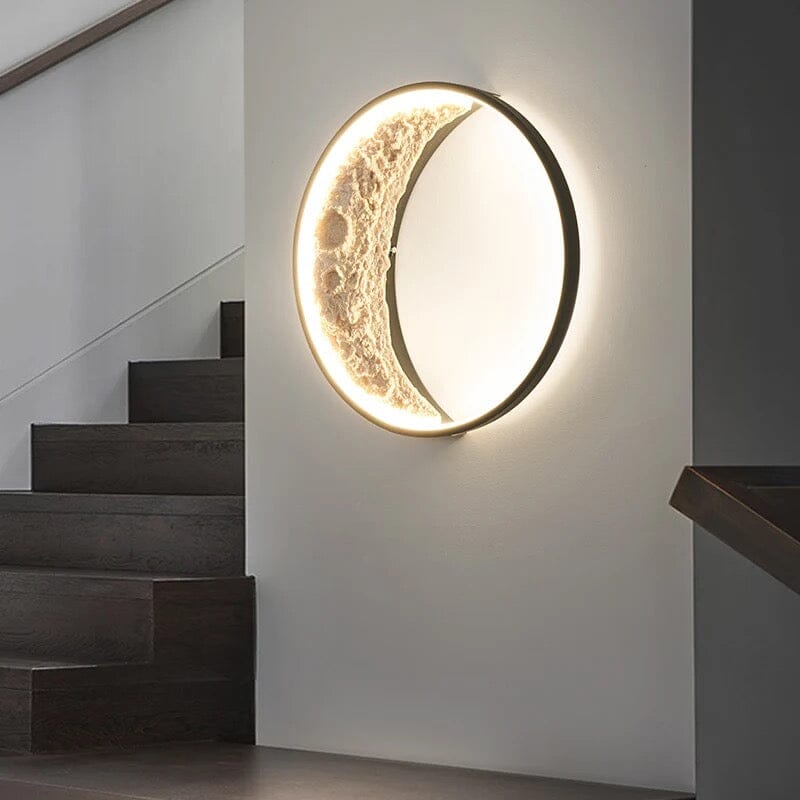 Lunar Ring Wall Lamp Minimal Circular Moon Light Glow