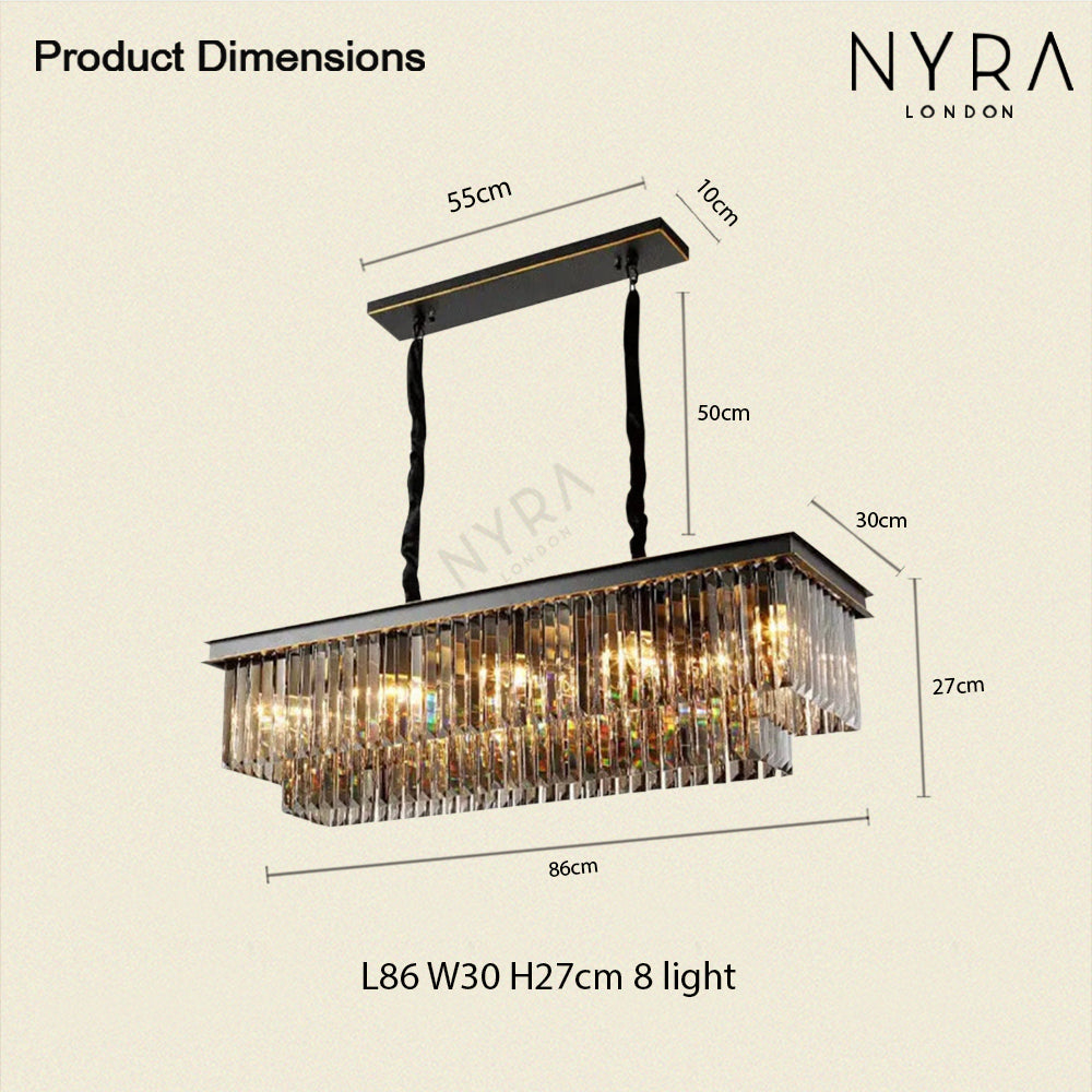 Aurora Crest Crystal Chandelier With Cascading Grey Crystals