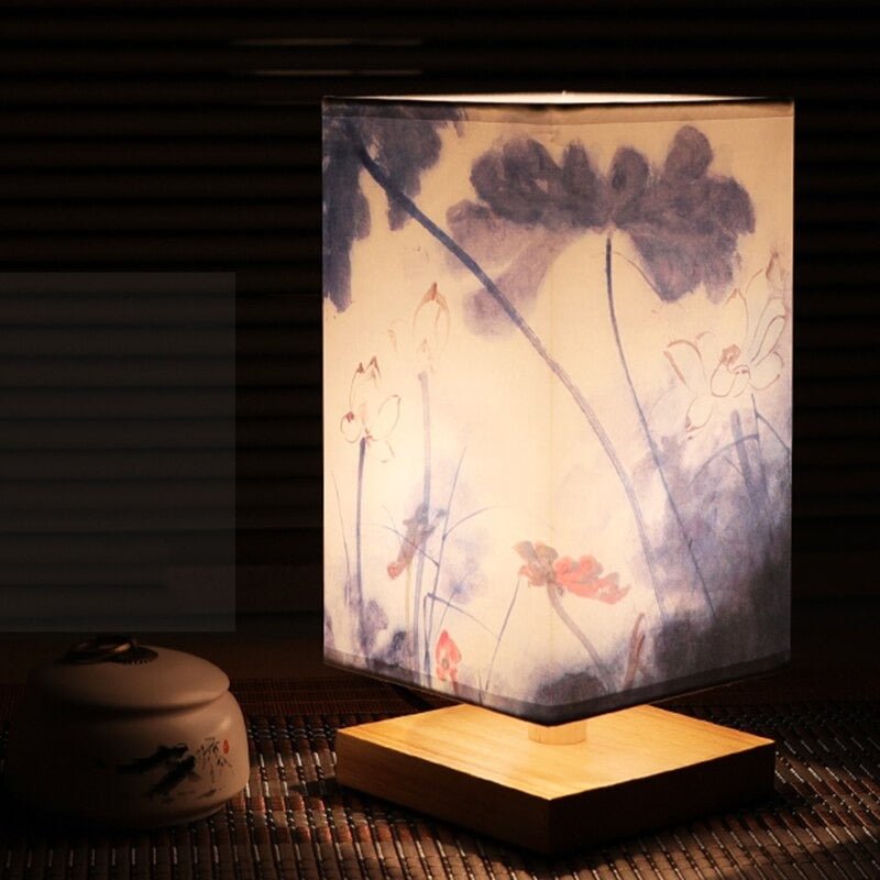 LumaNova Nordic Japanese Table Lamp With Soft Fabric Shade