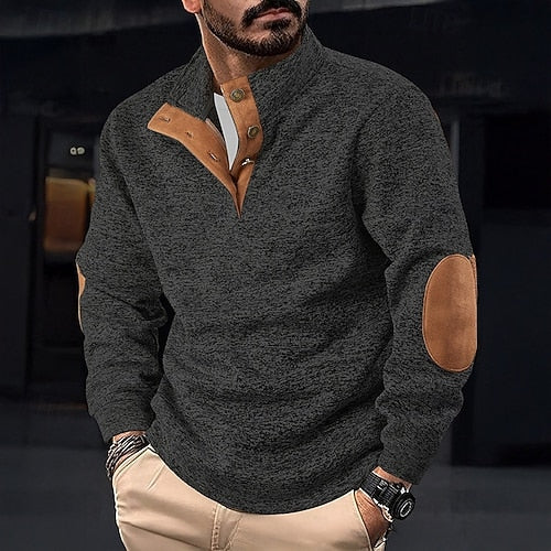 Camisola de Malha Astra com Gola Alta, Botões Decorativos e Mangas Compridas