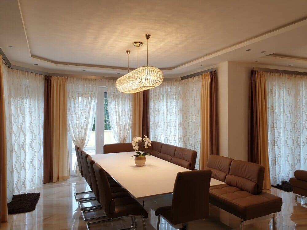 Vellara Crystal Chandelier Flush-Mount with Brass Accents