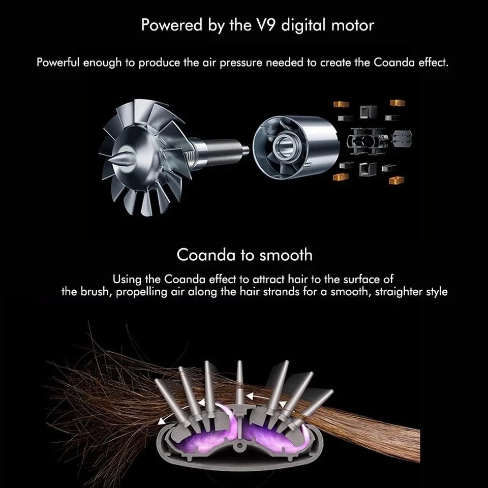 AeroNova 5-In-1 Hair Styler 1000W High-Velocity Hot Air Brush With Ionic Infrared