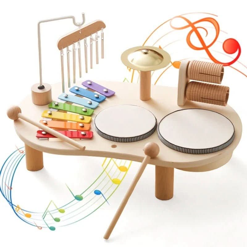 Ensemble d'instruments de musique en bois Sunrise pour l'apprentissage précoce des sons chez le bébé