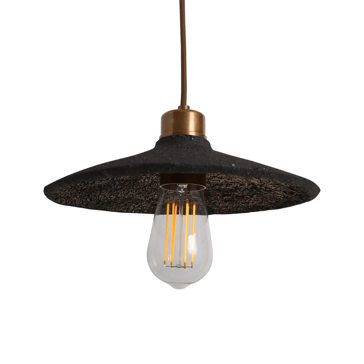 Orenda Organic Black Clay Ceramic Pendant Light 28cm