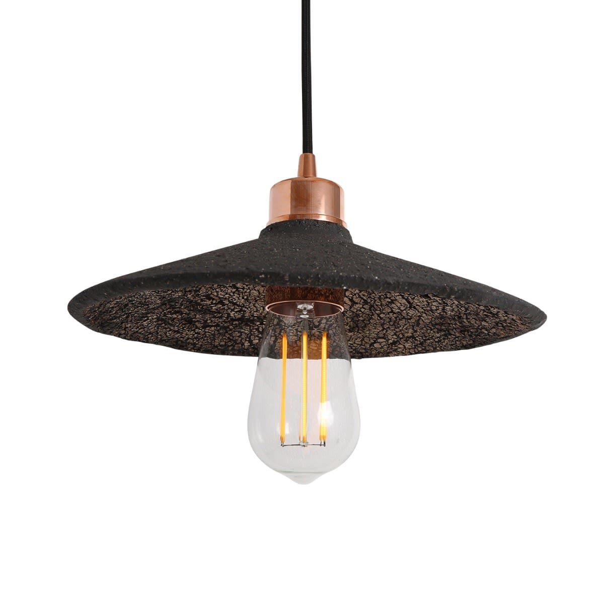 Orenda Organic Black Clay Ceramic Pendant Light 28cm