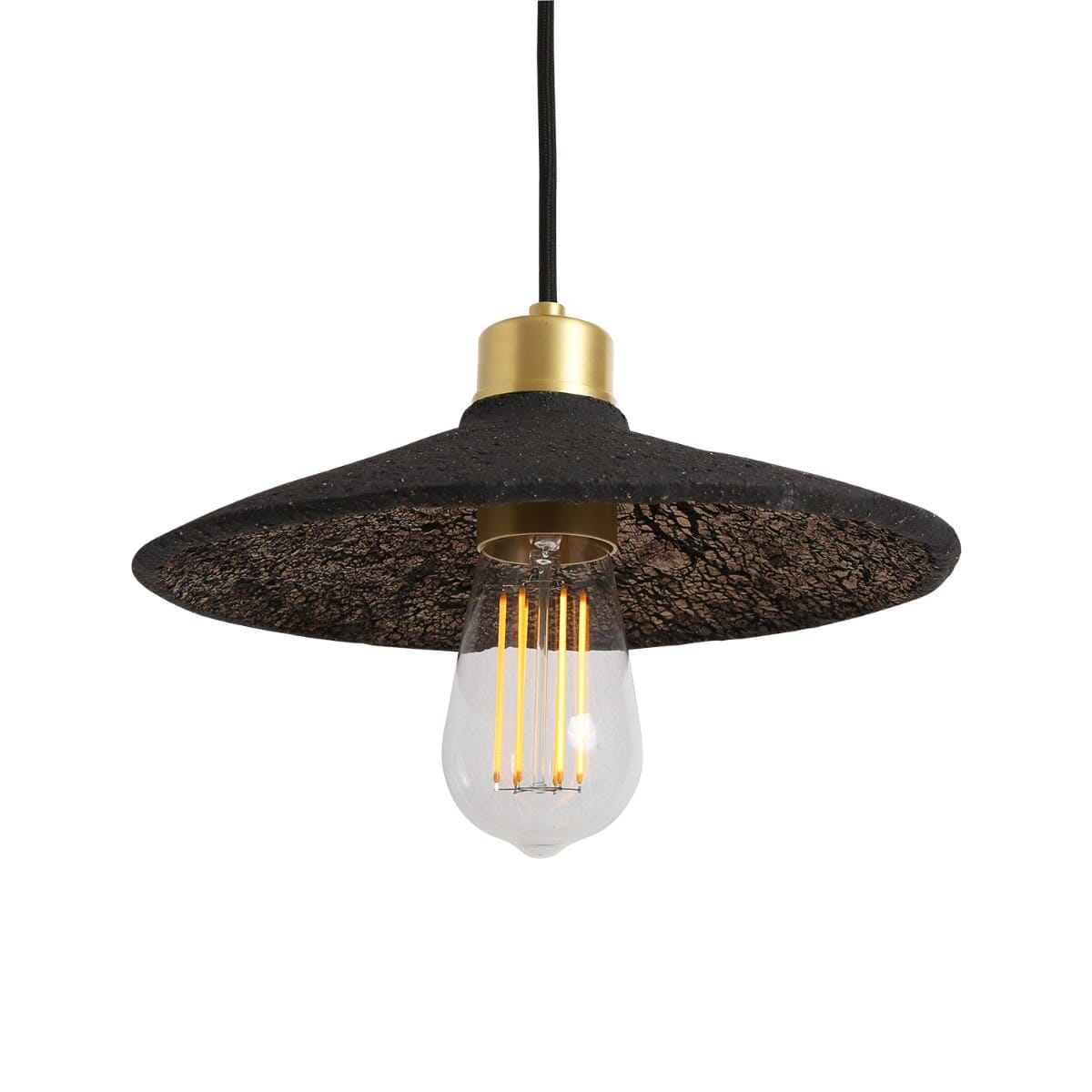 Orenda Organic Black Clay Ceramic Pendant Light 28cm