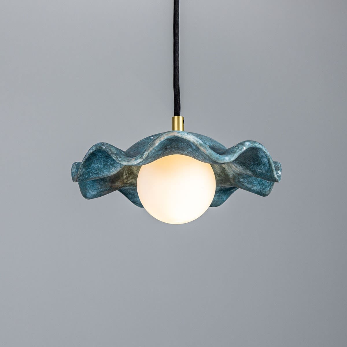Tidevale Pendant Light with Wavy Blue Earth Ceramic Shade