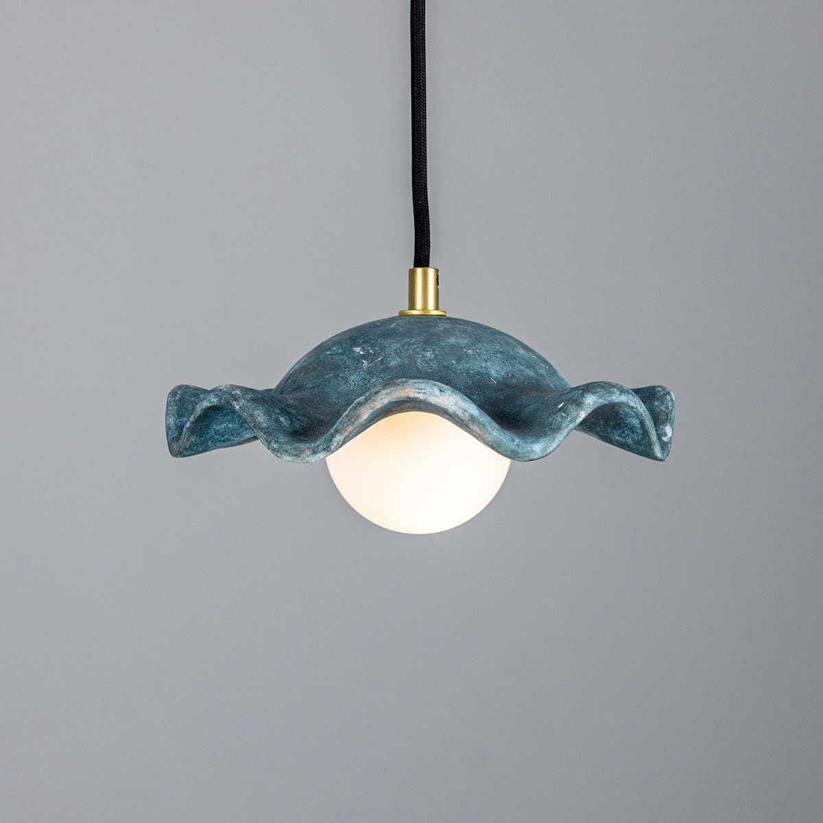 Tidevale Pendant Light with Wavy Blue Earth Ceramic Shade