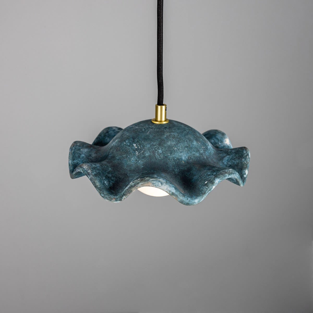 Tidevale Pendant Light with Wavy Blue Earth Ceramic Shade