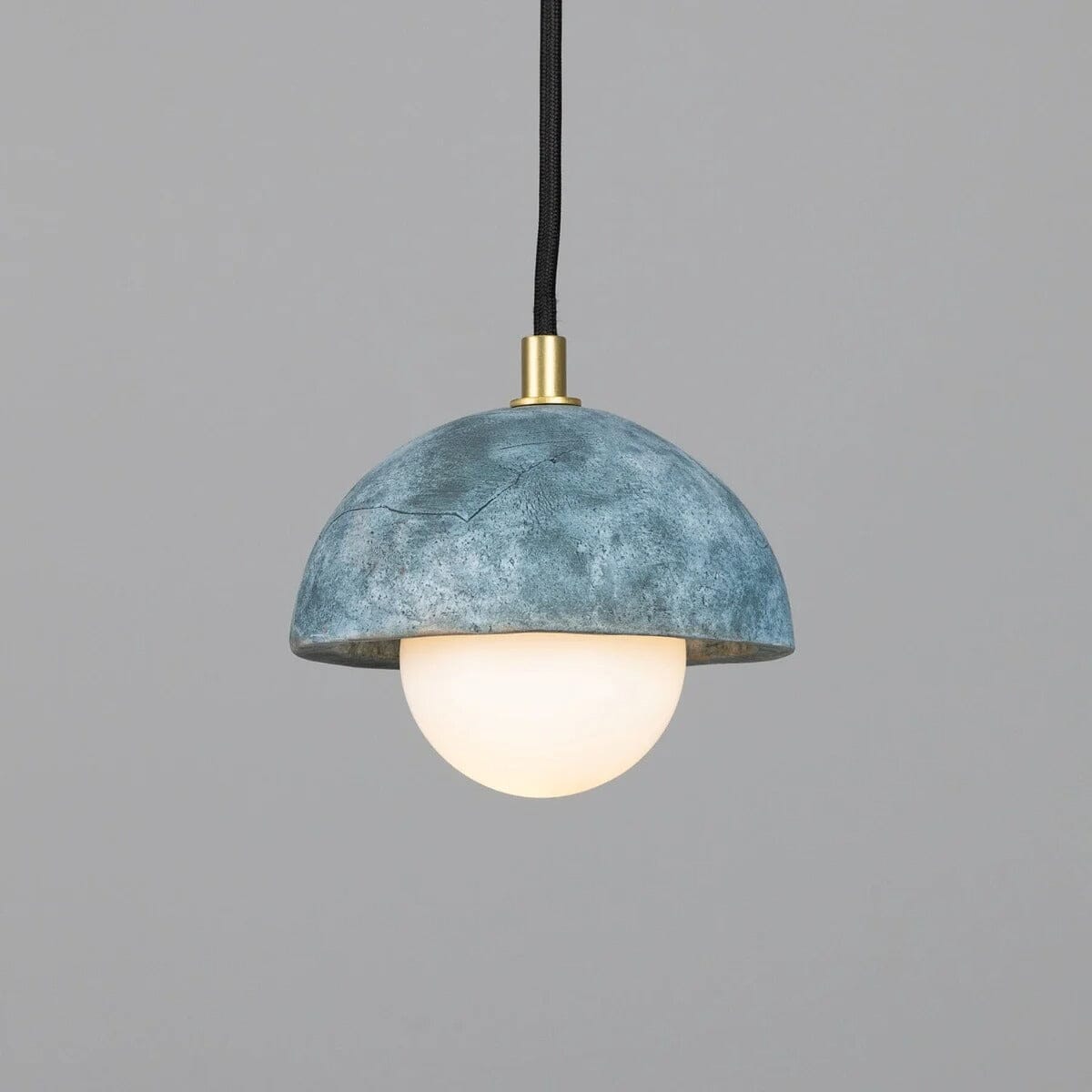 Terris Small Ceramic Dome Pendant Light 14cm Blue Earth