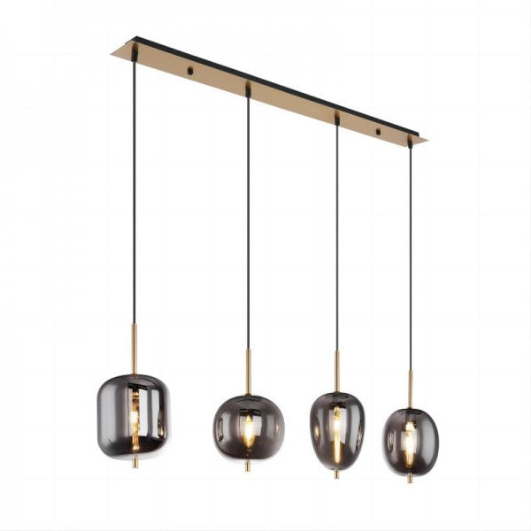 ObsidianHalo Smoked Glass Bowl Pendant Light Variants