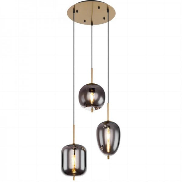 ObsidianHalo Smoked Glass Bowl Pendant Light Variants