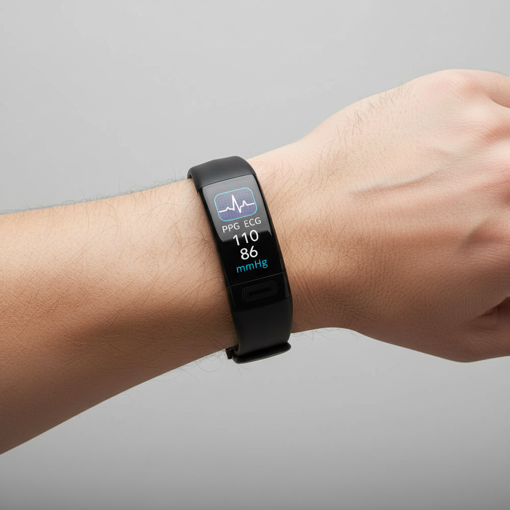 Smart Wristband Blood Pressure Monitor With ECG, Heart Rate, SpO2 And Sleep Tracker