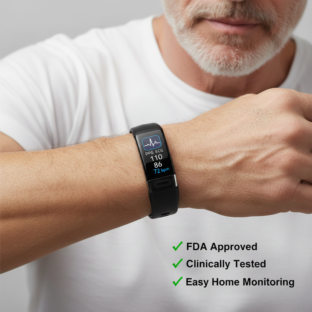 Smart Wristband Blood Pressure Monitor With ECG, Heart Rate, SpO2 And Sleep Tracker