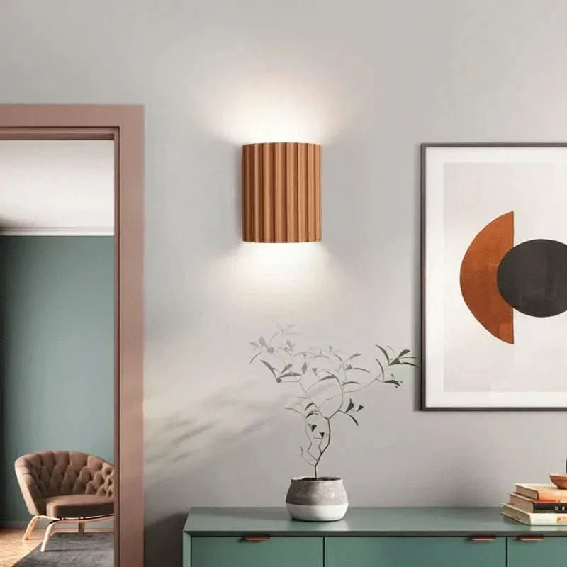 LumaNest Modern Resin Wall Lamp With Ambient LED Glow
