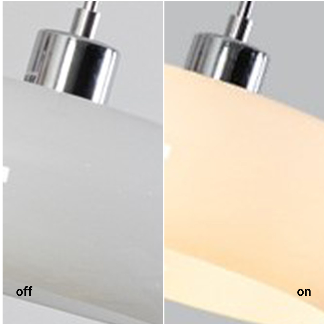 Suspension en verre orange et blanc en forme de pain Aveline