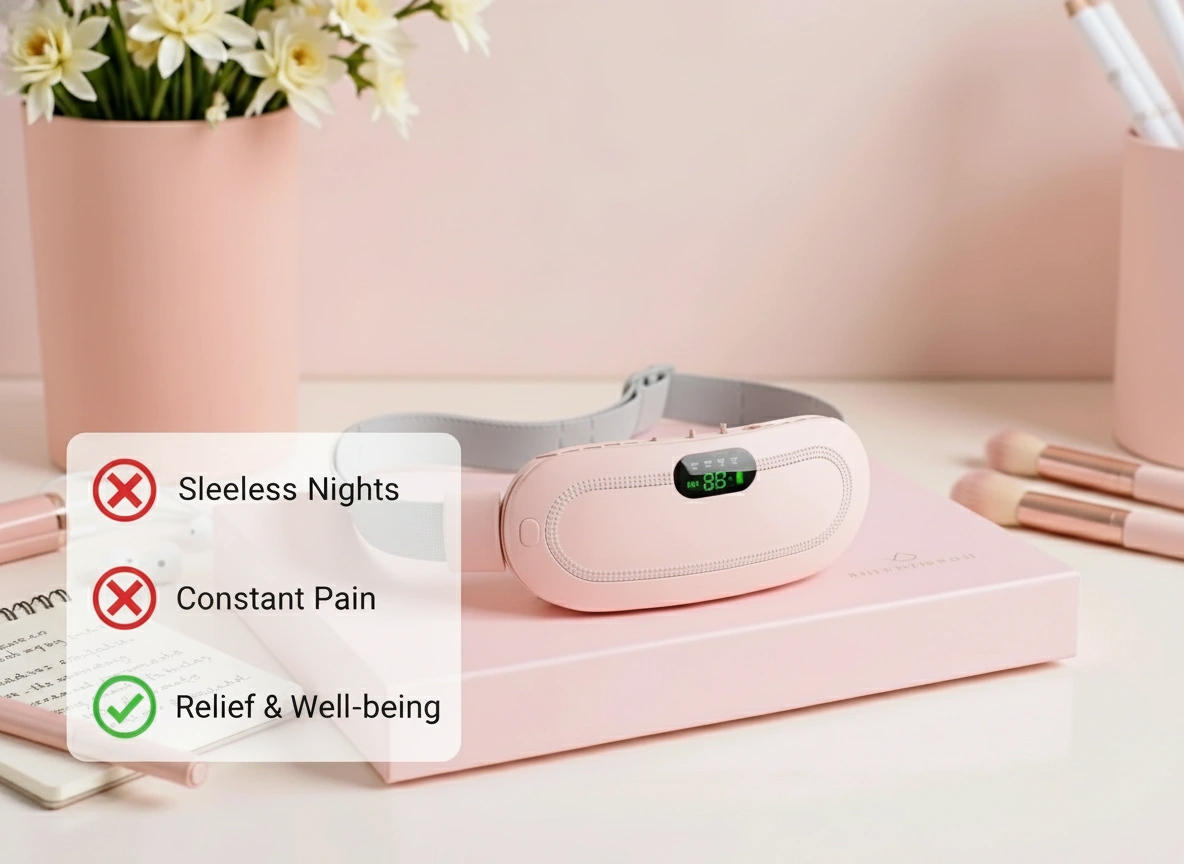 Justerbart menstruationsvarmebælte til smertelindring og daglig komfort