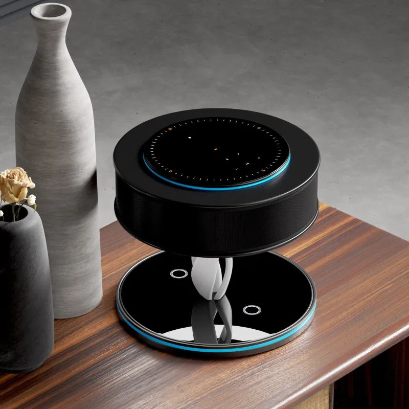 Luminara NovaTable LED Table Lamp With Wireless Charger, Built In Bluetooth Speaker And Roman Numeral Clock