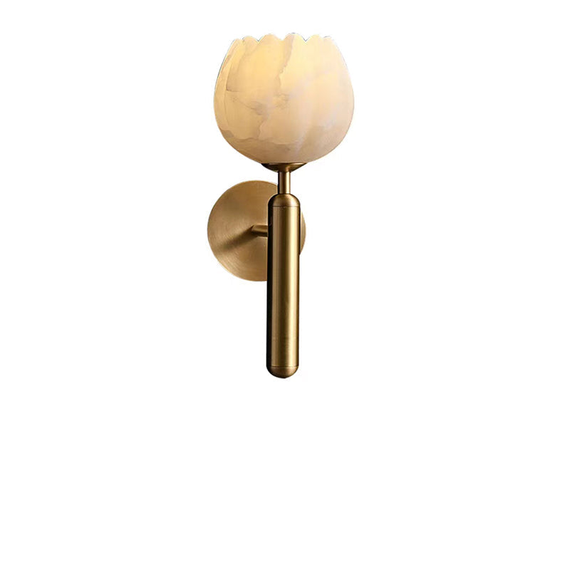 Aurelia Marble Rose Wall Light With Elegant Rose Shade