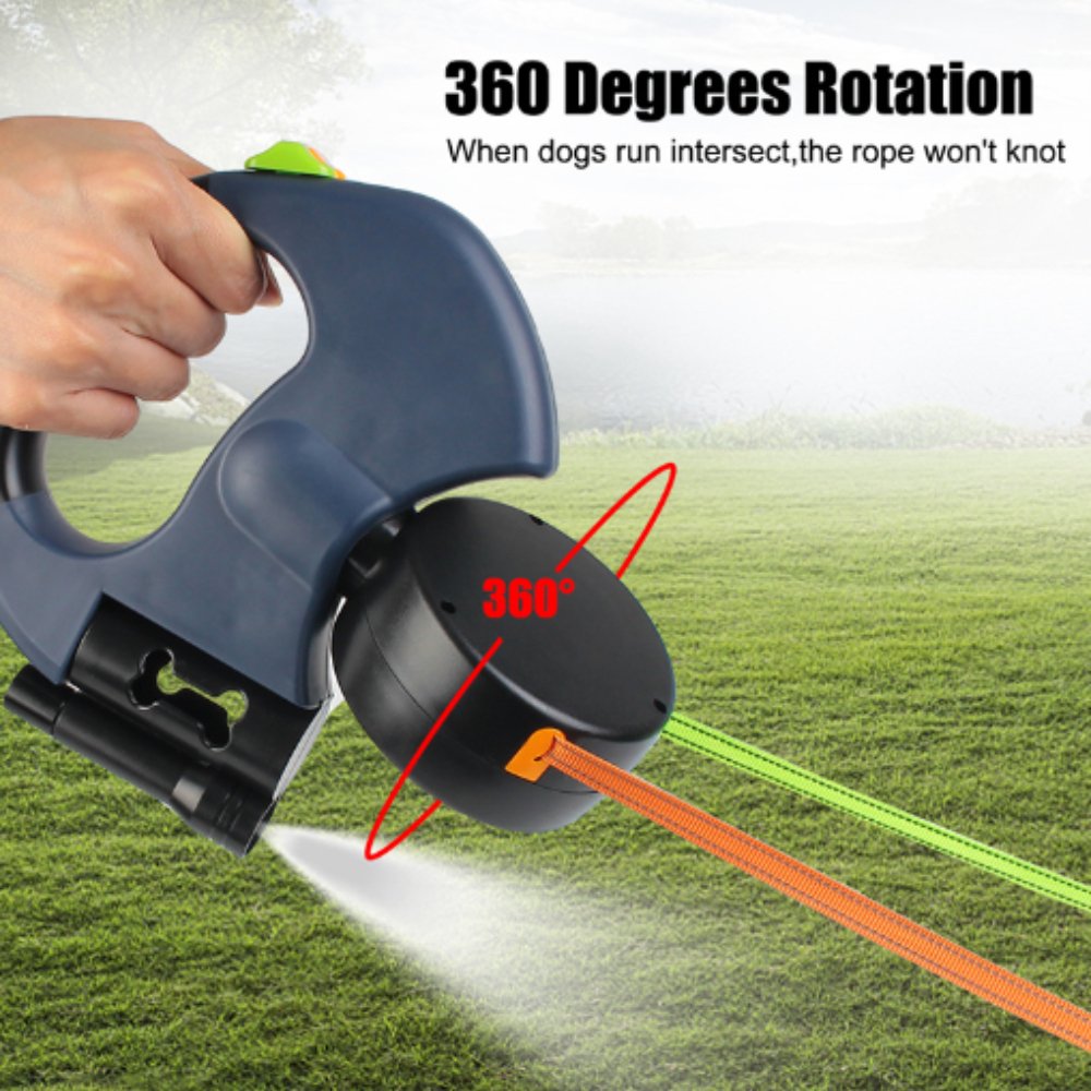 BreezePaw Kaksinkertainen Koira-talutin Sujuviin Sotkeutumattomiin Kävelyihin Kahden Koiran Kanssa