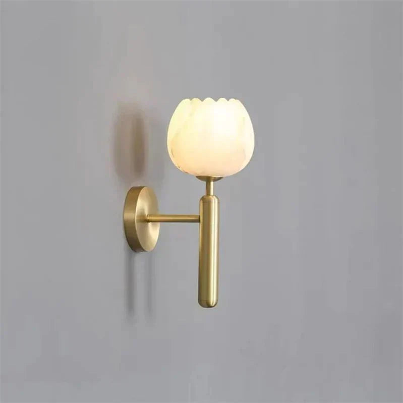 Aurelia Marble Rose Wall Light With Elegant Rose Shade