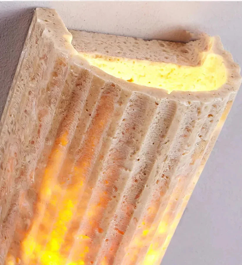 Natural Stone Wall Lamp With Indoor LED Lighting, Wall Mounted