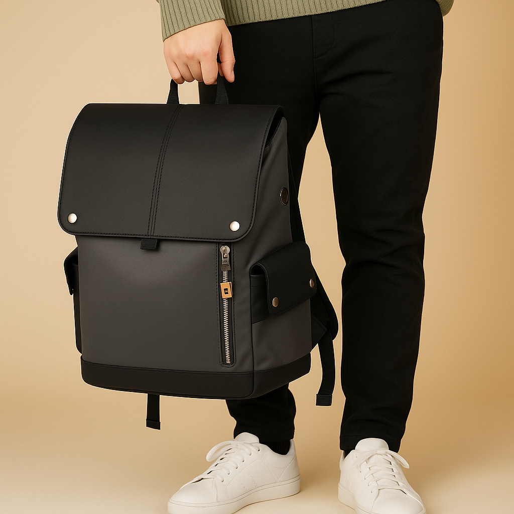 Sac à dos étanche en cuir pour ordinateur portable pour hommes NovaTrail