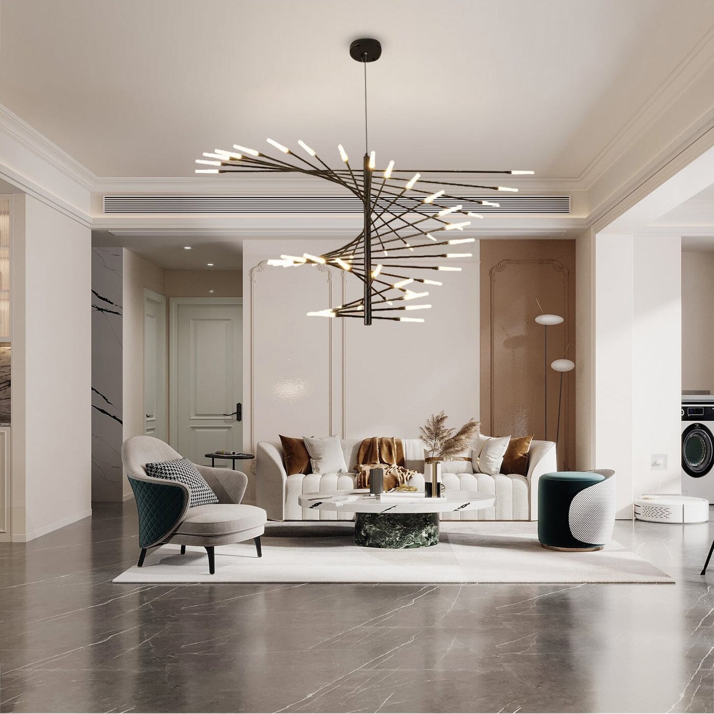 Astrae Spiral Chandelier Modern Loft Ceiling Light By Solene