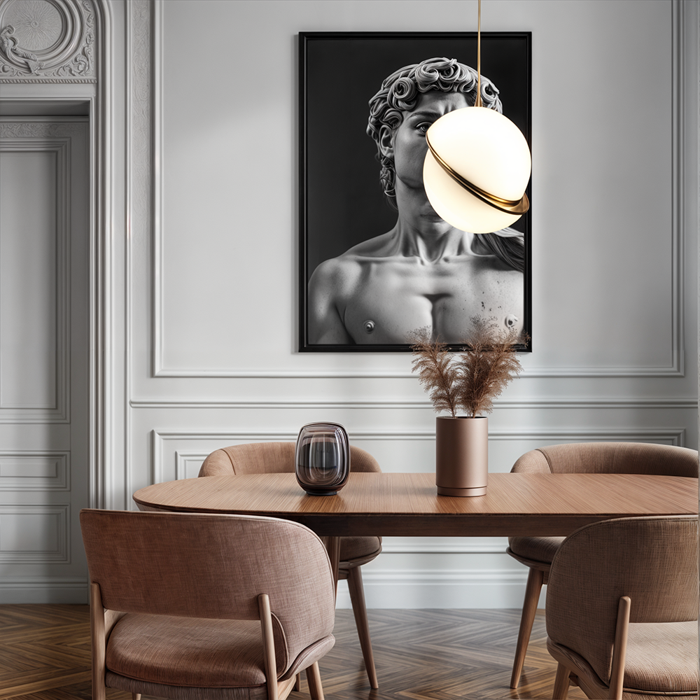 Luminária de Teto Moderno em Ferro com Pendente Planeta Celestial