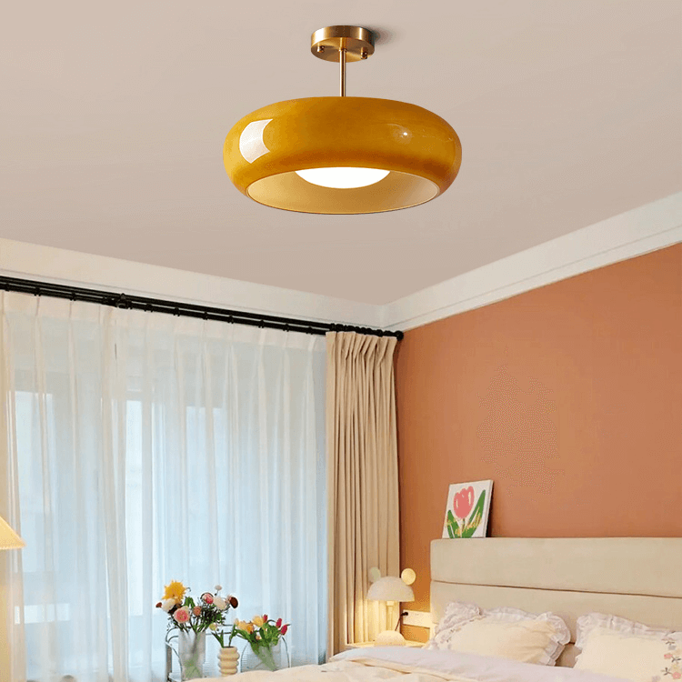 Citrus Glow 11-Inch Vintage Semi-Flush Ceiling Light