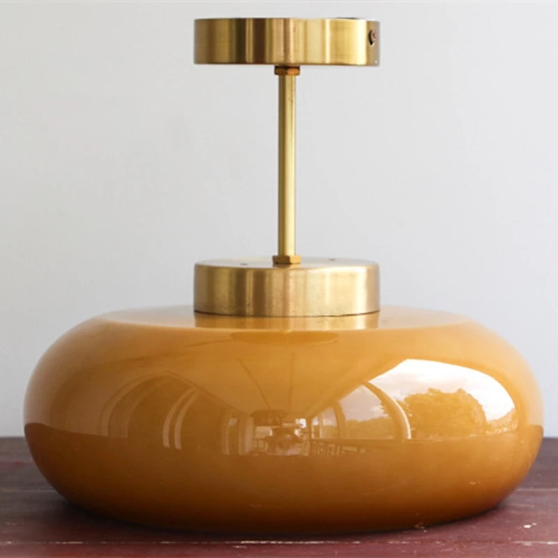 Citrus Glow 11-Inch Vintage Semi-Flush Ceiling Light