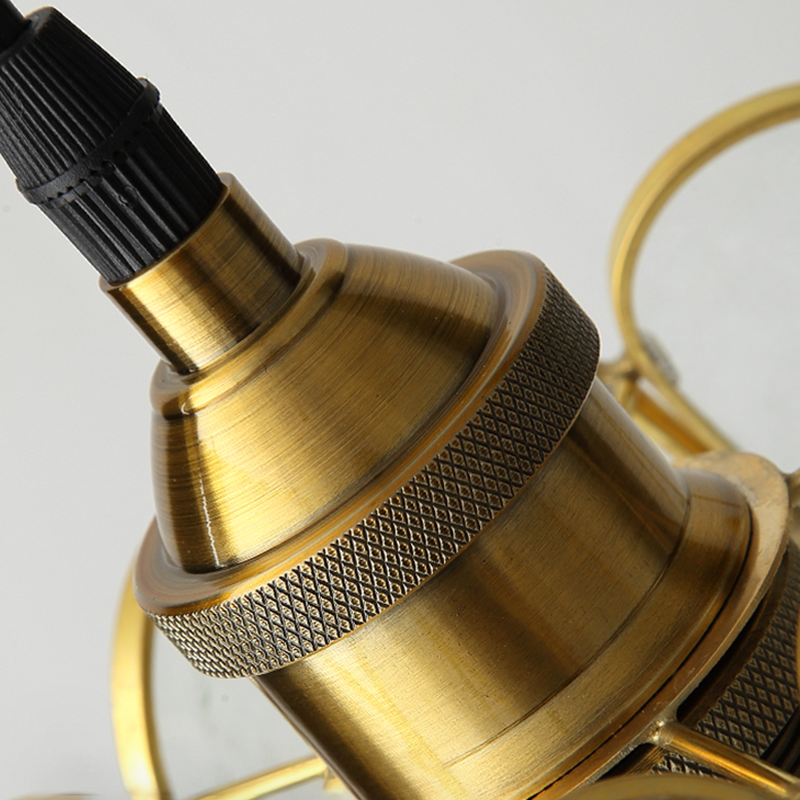 Nordic Glass Petal Pendant Light In Brass, Hand-Stitched