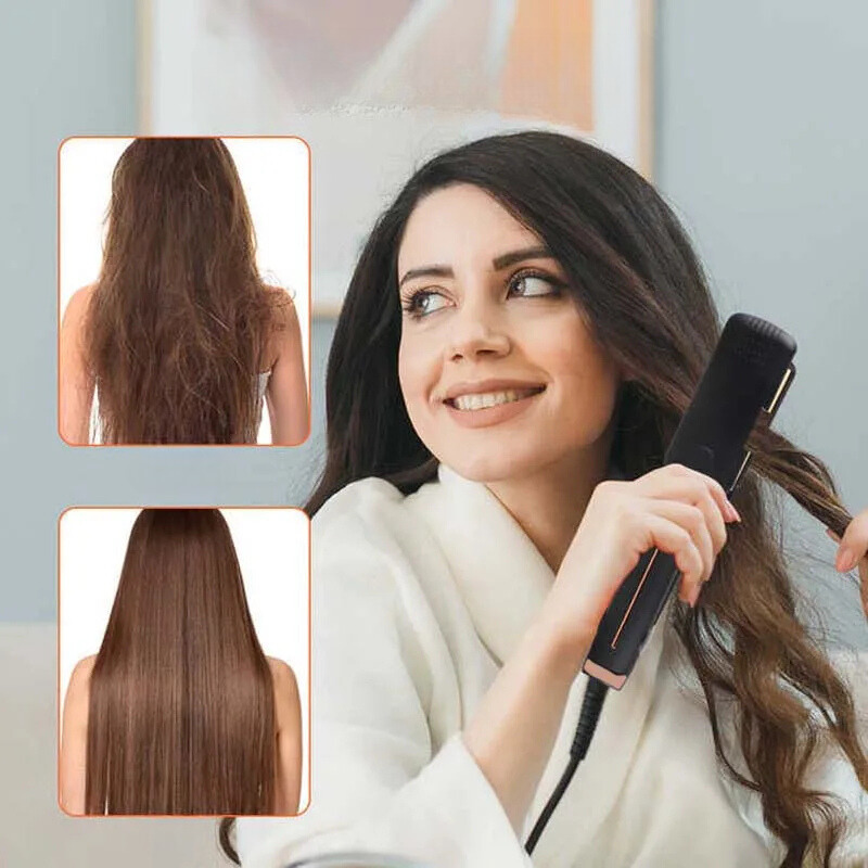 LumiWave Alisador de Cabelo Iónico 2 em 1 com Placas Largas