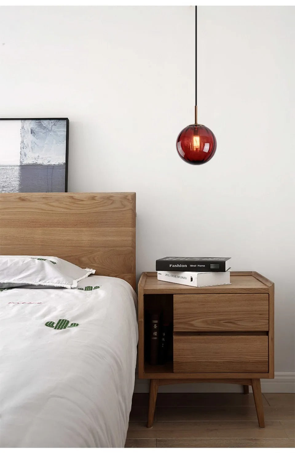 LumenGlass hängande lampa med glasklotsskärm Fyra färger